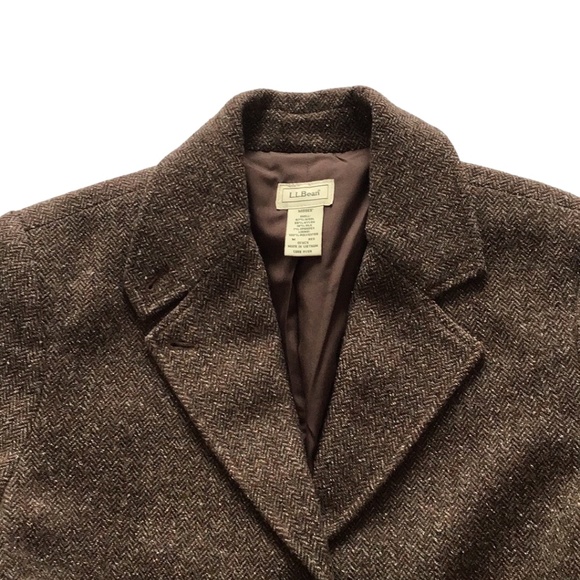 L.L. Bean Wool Silk Blend Brown Blazer, size M - Picture 3 of 13